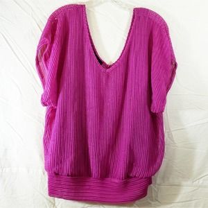AGB | Fushia Ribbed Top Size XL